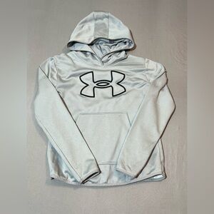 Under Armour Rival Fleece Hoodie Women’s Size Small Loose Fleece Lined Silver